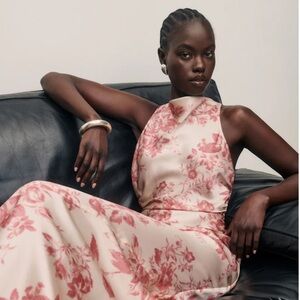 Reformation Anaiis Silk Dress - Cameo Rose - Size 8